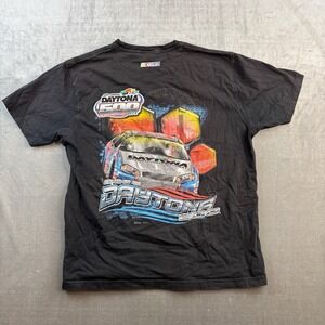 NASCAR Daytona 500 Graphic T-Shirt Black Racing Tee Size Large